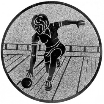 Emblém bowling žena stříbro 25 mm