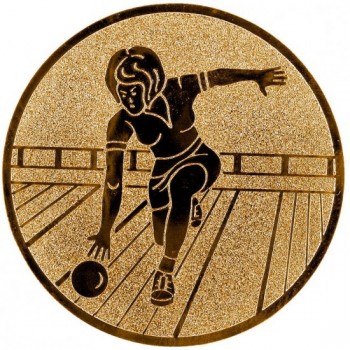 Emblém bowling žena bronz 25 mm