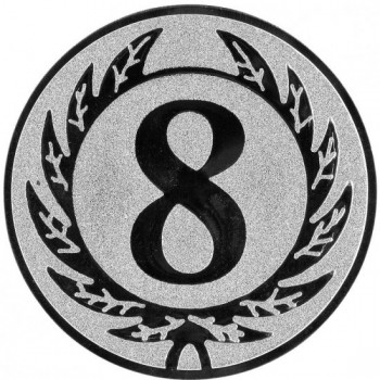 Emblém 8. místo stříbro 25 mm