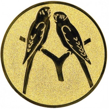 Emblém papoušci zlato 25 mm