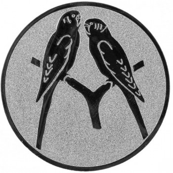 Emblém papoušci stříbro 25 mm