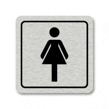 Piktogram WC ženy stříbro
