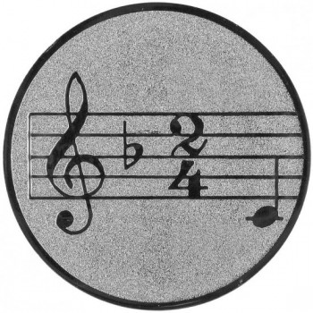 Emblém noty stříbro 50 mm