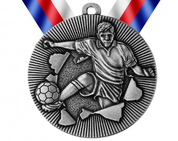 Medaile MD51 fotbal stříbro s trikolórou