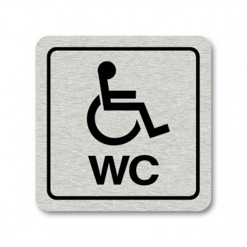 Piktogram WC pro invalidy stříbro