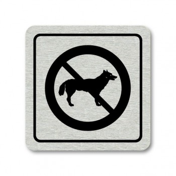 Piktogram zákaz psů stříbro