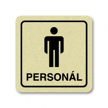 Piktogram WC pro personál muži zlato