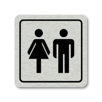 Piktogram WC muži/ženy stříbro