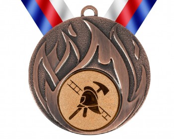Medaile MD49 hasič bronz s trikolórou