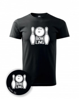 Tričko na bowling 033 černé XL pánské