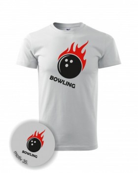 Tričko na bowling 035 bílé S pánské