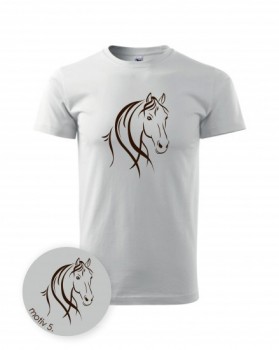Tričko s koněm 005 bílé XXL dámské