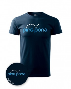 Tričko na ping pong 054 nám. modrá L pánské