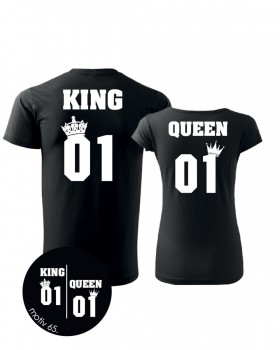 Trička pro páry King and Queen 065 černé