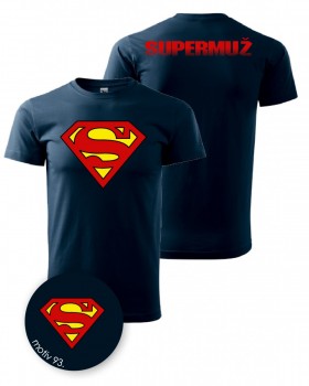 Tričko Superman 093 nám. modrá XL pánské