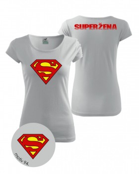 Tričko Superman 094 bílé XL dámské
