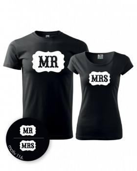 Trička pro páry Mr and Mrs 116 černé