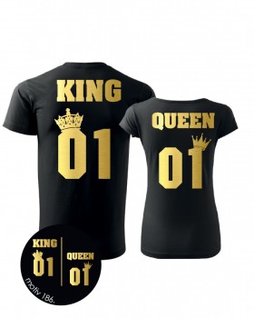 Trička pro páry King and Queen 186 černé
