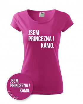 Tričko Jsem princezna kámo 363 růžové XXL dámské
