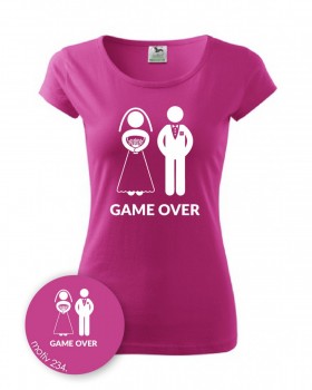 Tričko GAME OVER 234 růžové XL dámské