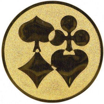 Emblém pokerové karty zlato 50 mm