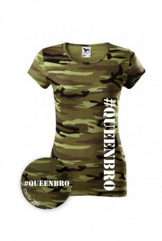 Tričko Queenbro Camouflage Green 290 XXL dámské