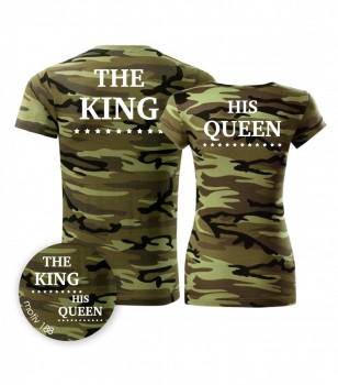 Trička pro páry King and Queen 188 Camouflage Green