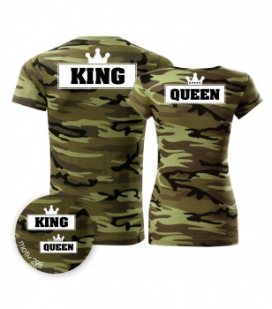 Trička pro páry King and Queen 298 Camouflage Green
