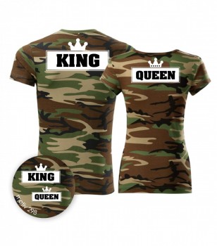 Trička pro páry King and Queen 298 Camouflage Brown