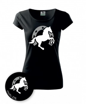 Tričko s koněm 278 černé L dámské