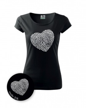 Tričko Otisk srdce 318 černé XL dámské