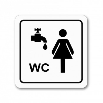 Piktogram WC ženy s umývárnou samolepka