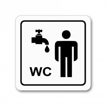 Piktogram WC muži s umývárnou samolepka