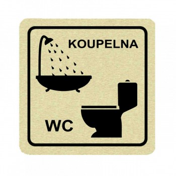 Piktogram WC s koupelnou zlato