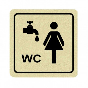 Piktogram WC ženy s umývárnou zlato